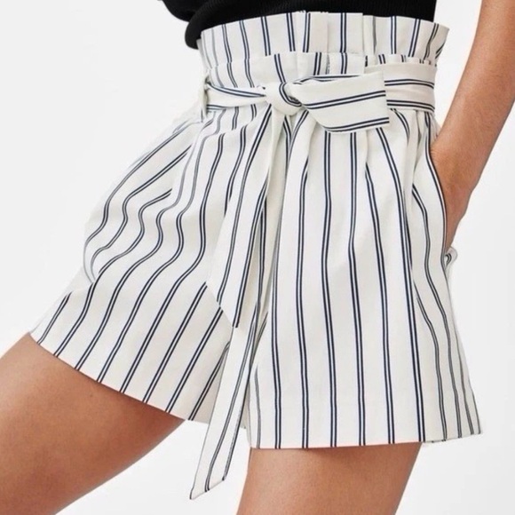 Naf Naf Pants - Naf Naf Striped Tie Waist Shorts EU 40 US 8 Nautical Preppy